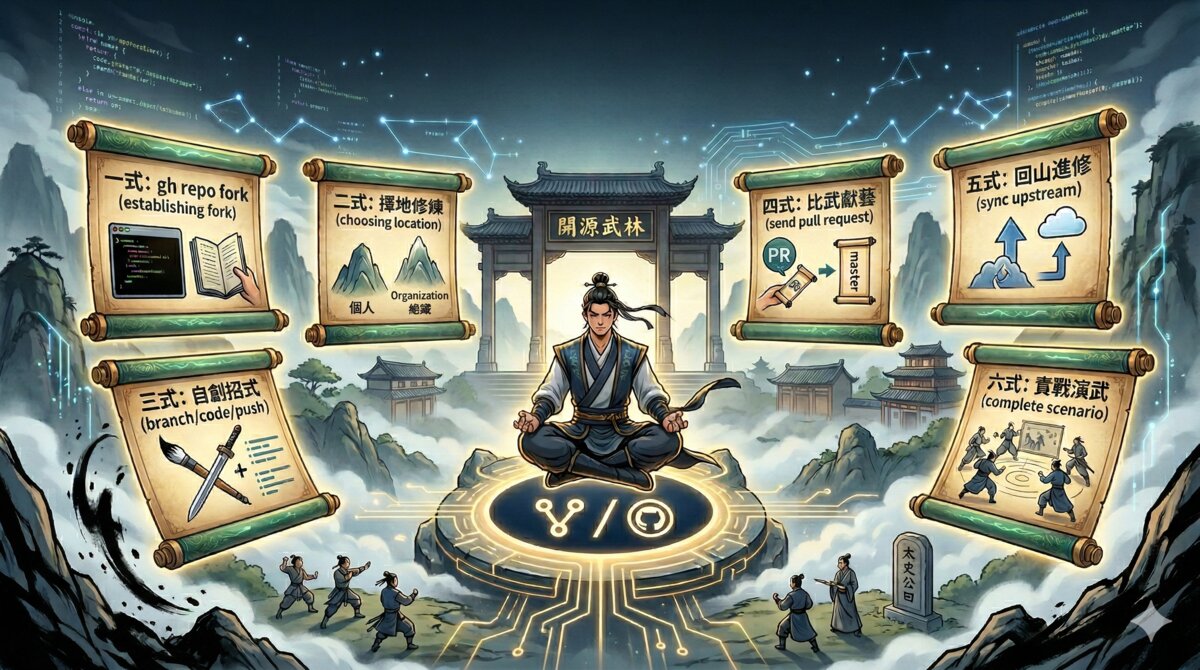 GitHub Fork 門派修煉指南：從無名小卒到開源大俠的六式心法