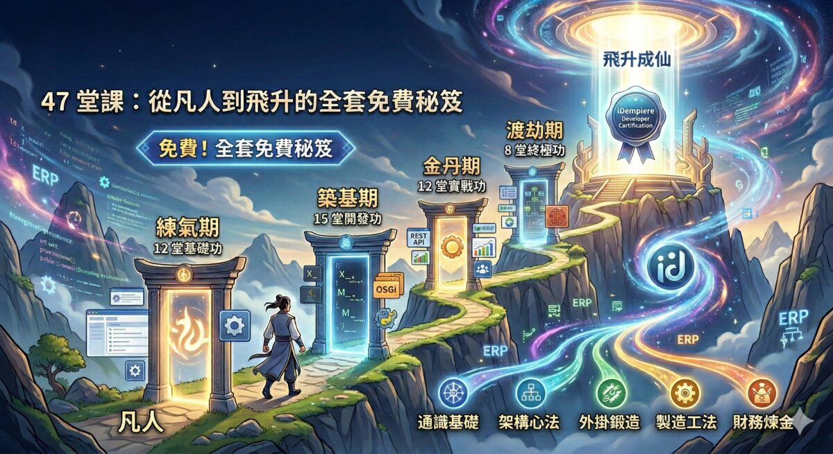 iDempiere 修煉之路:從練氣期到渡劫期的 47 堂免費心法課