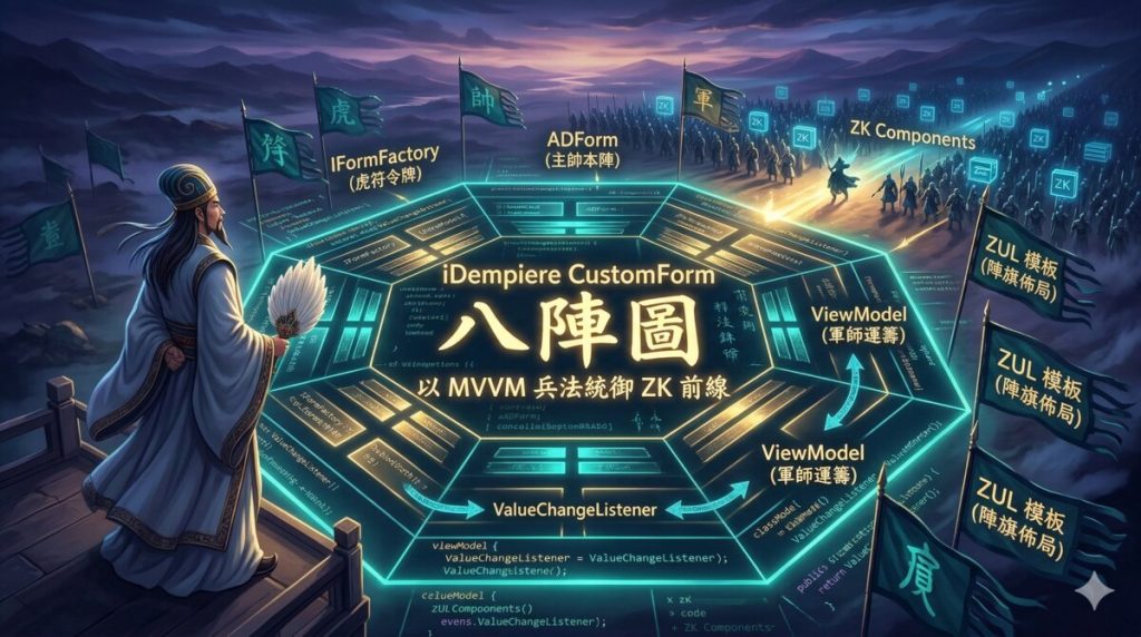 iDempiere CustomForm 八陣圖：以 MVVM 兵法統御 ZK 前線